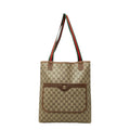 Gucci Vintage GG Plus Sherry Line Shoulder Bag Tote Beige