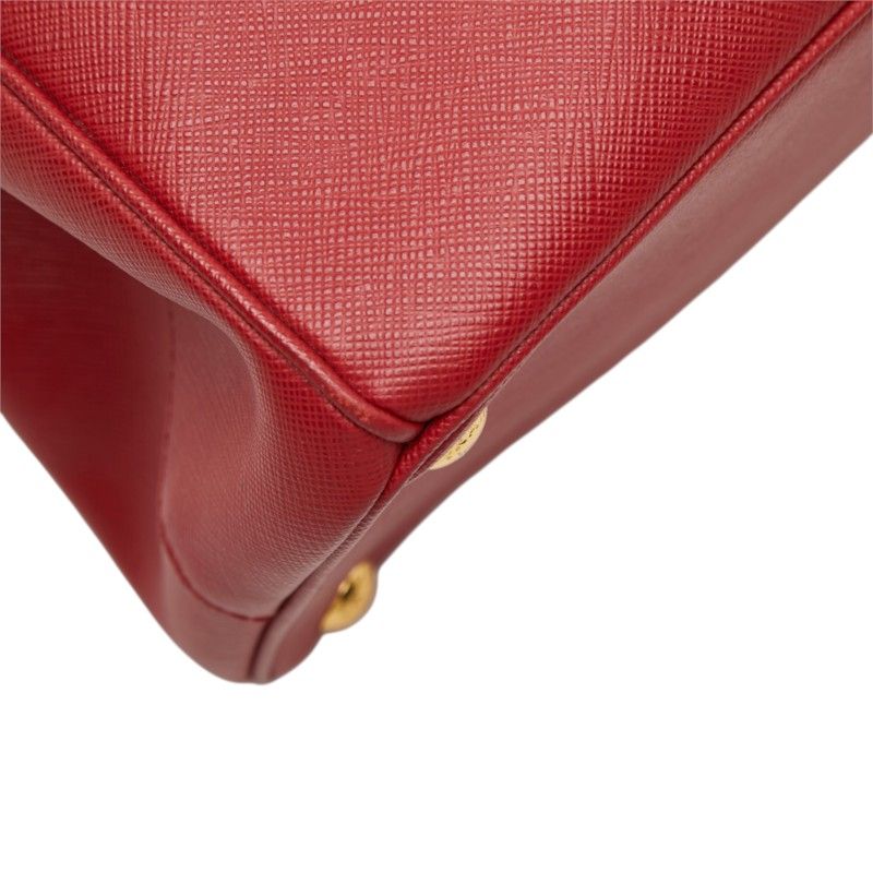 Prada 2-Way Shoulder Bag Red Gold Saffiano Leather — view 5