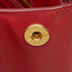 Prada 2-Way Shoulder Bag Red Gold Saffiano Leather — view 8