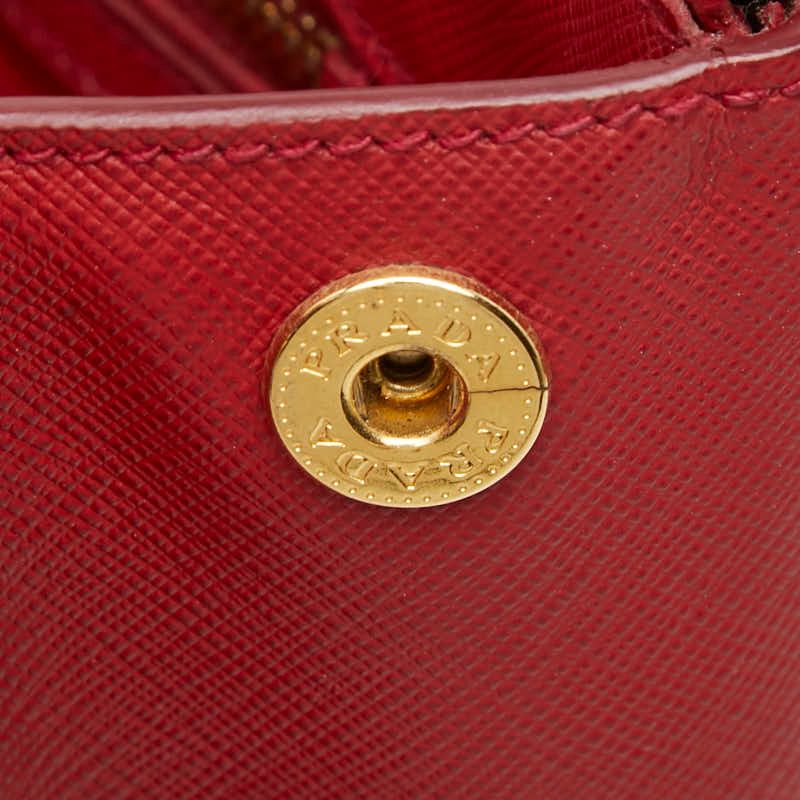 Prada 2-Way Shoulder Bag Red Gold Saffiano Leather — view 8