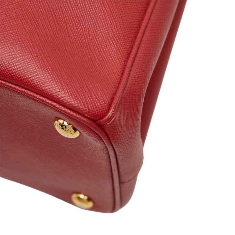 Prada 2-Way Shoulder Bag Red Gold Saffiano Leather — view 4