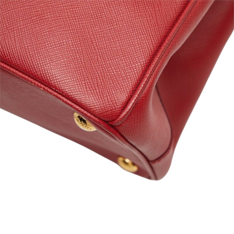 Prada 2-Way Shoulder Bag Red Gold Saffiano Leather — view 6