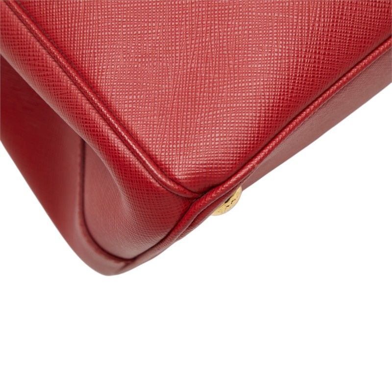 Prada 2-Way Shoulder Bag Red Gold Saffiano Leather — view 7