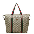 Gucci GG Supreme Sherry Line Boston Bag 012 39 Beige Leather
