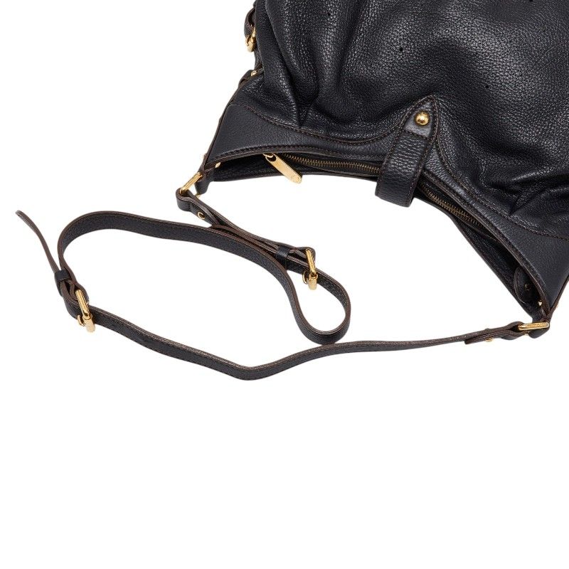 Louis Vuitton Monogram Mahina XS Shoulder Bag Noir Black Leather — view 8