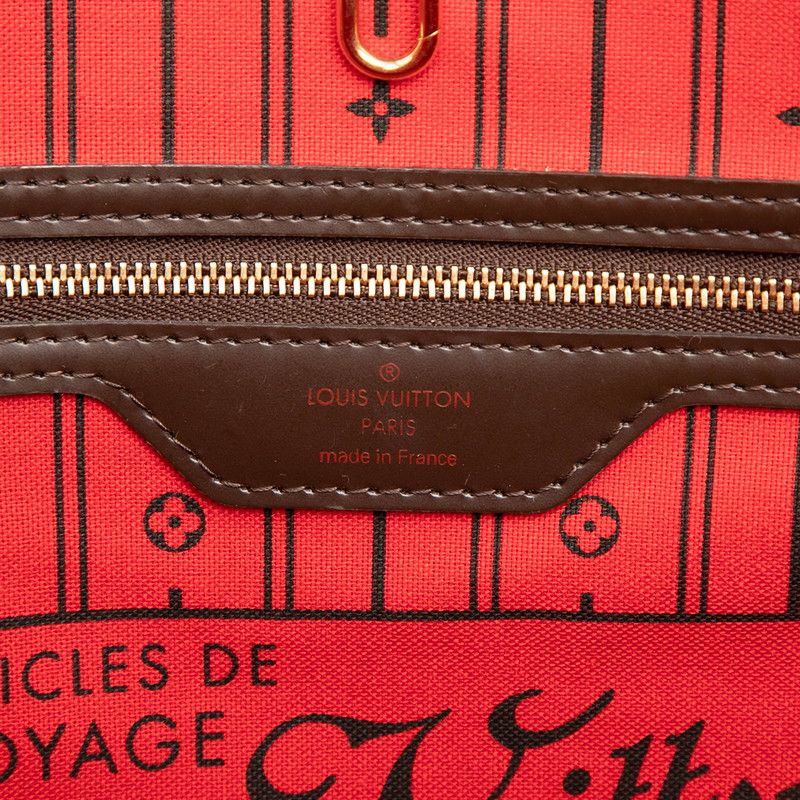 Louis Vuitton Damier Neverfull GM Tote Bag Brown Leather — view 5