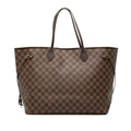 Louis Vuitton Damier Neverfull GM Tote Bag Brown Leather
