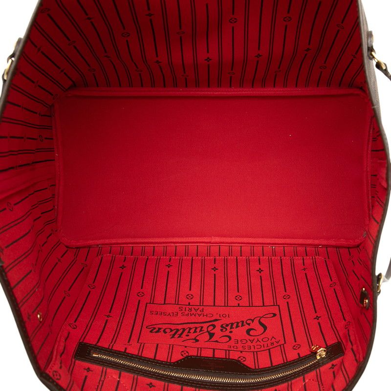 Louis Vuitton Damier Neverfull GM Tote Bag Brown Leather — view 4