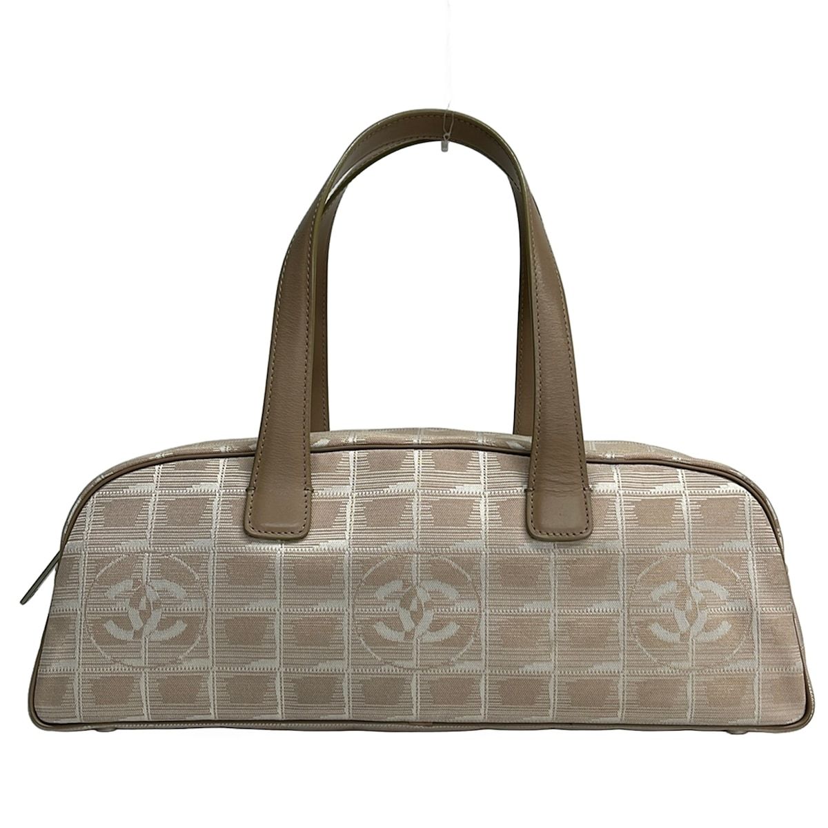 Chanel Handbag New Travel Line Beige White Leather