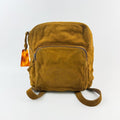 Chanel CC Logo Suede Tortoiseshell Backpack Mustard Brown Seal Vintage