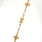 Louis Vuitton Necklace Monogram Faux Pearl Gold — view 3