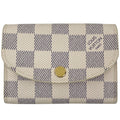 Louis Vuitton Porte Monnaie Rosalie Coin Purse Bifold Damier Azur White Rose