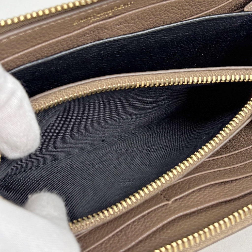 Saint Laurent Wallet Cassandra Leather Brown — view 8