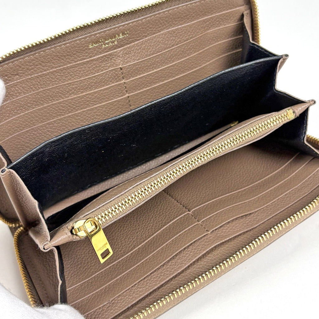 Saint Laurent Wallet Cassandra Leather Brown — view 7