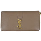 Saint Laurent Wallet Cassandra Leather Brown