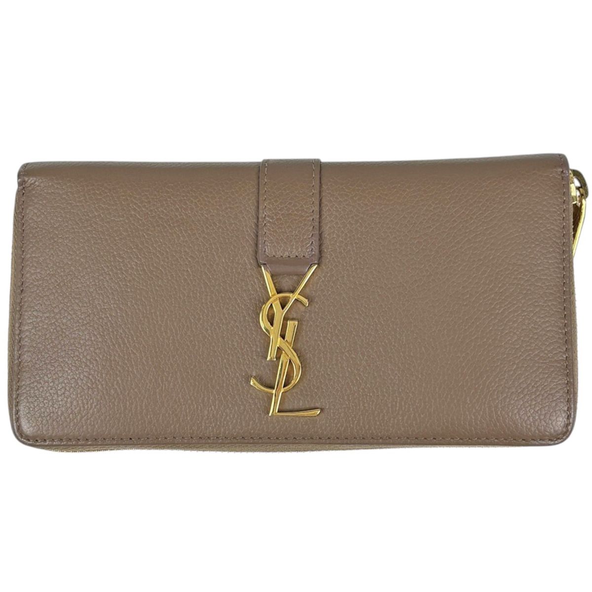 Saint Laurent Wallet Cassandra Leather Brown