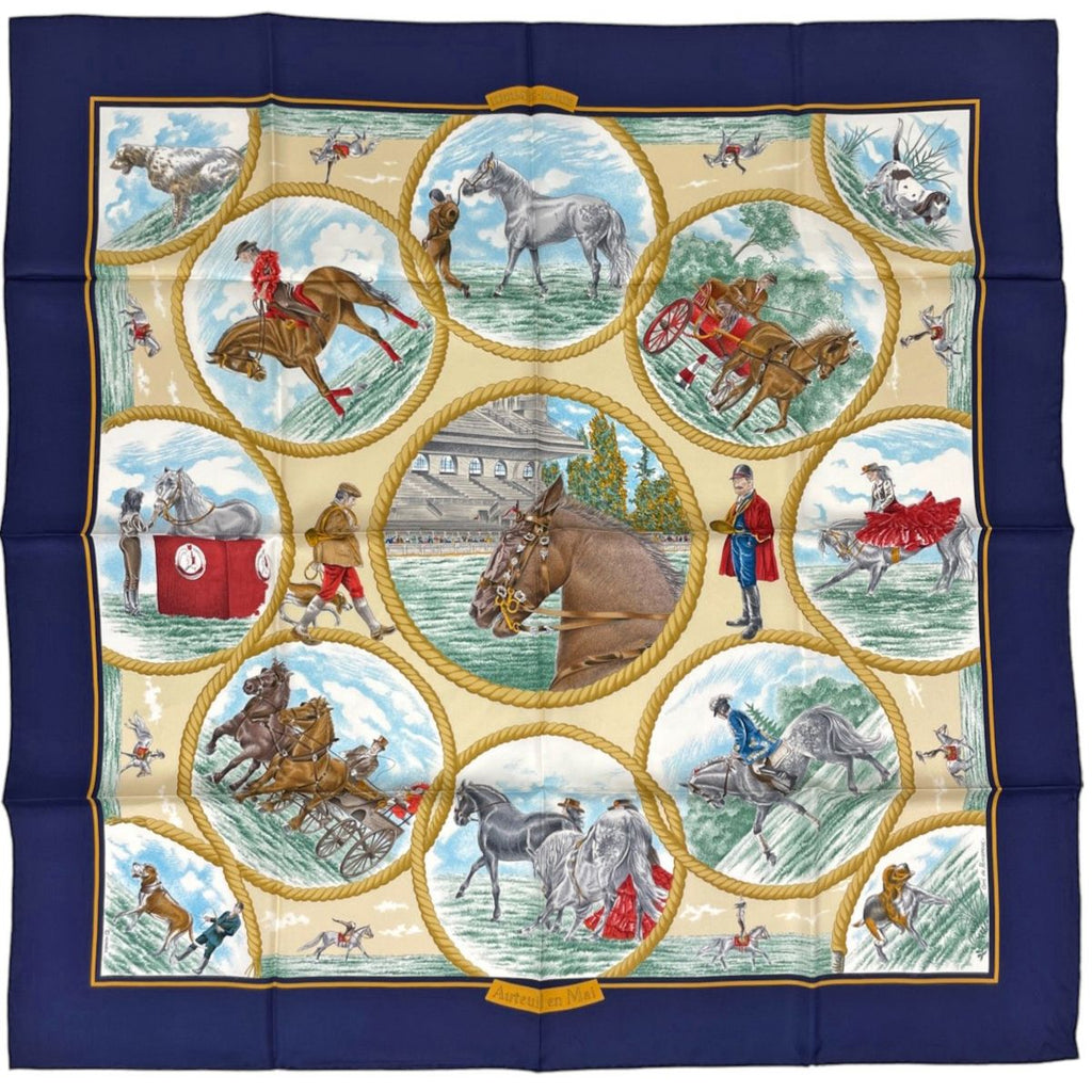 Hermes Carre 90 Auteuil en Mai Scarf