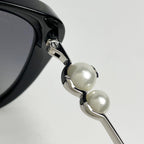 Chanel Sunglasses CC Logo Eyewear Gradient Acetate Faux Pearl Black — view 4