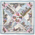 Hermes Carre 90 Voyage en Russie Scarf Russia Silk Light Blue Multicolor