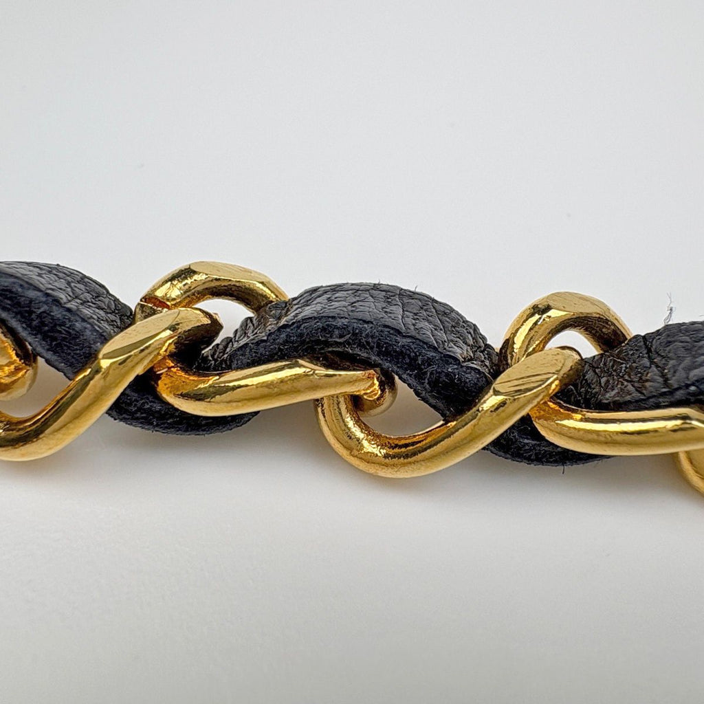 Chanel Belt CC Logo Leather Gold Black — view 4