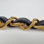 Chanel Belt CC Logo Leather Gold Black — view 4