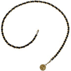 Chanel Belt CC Logo Leather Gold Black