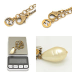 Gucci Be Drop Pearl Crystal Necklace Neck Gold Tone Metal Aging Finish — view 7
