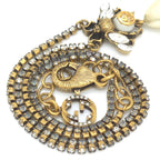Gucci Be Drop Pearl Crystal Necklace Neck Gold Tone Metal Aging Finish — view 5