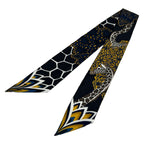 Hermes Scarf Twilly Black Yellow Brown the Three Graces Giraffe — view 4