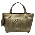 Gucci Handbag Soho Champagne Gold Tassel Fringe Leather