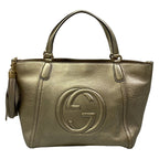 Gucci Handbag Soho Champagne Gold Tassel Fringe Leather