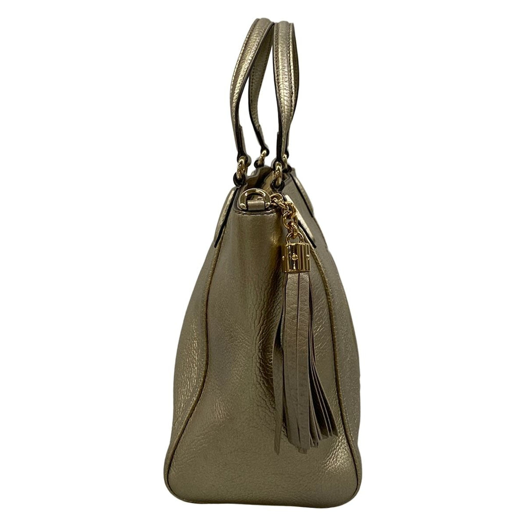 Gucci Handbag Soho Champagne Gold Tassel Fringe Leather — view 2