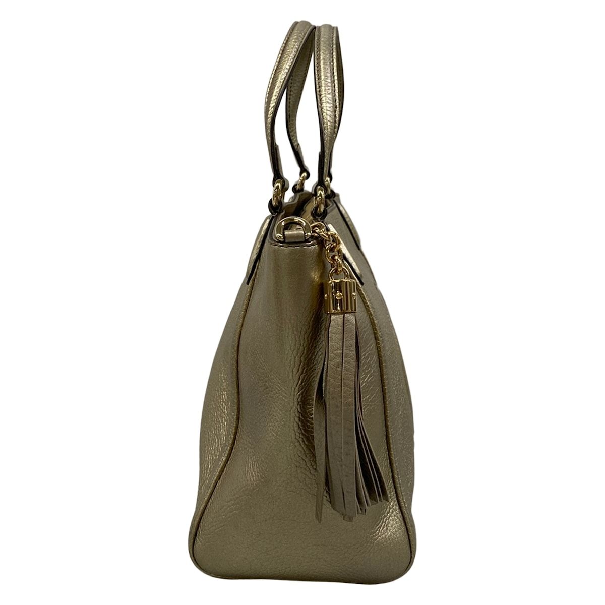 Gucci Handbag Soho Champagne Gold Tassel Fringe Leather — view 2
