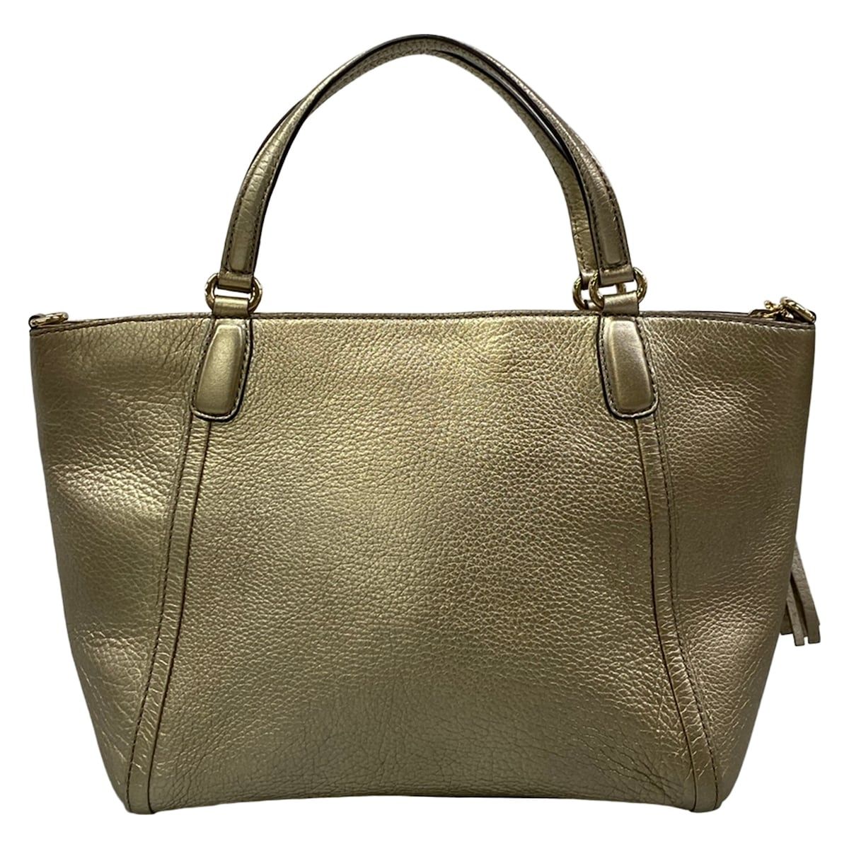 Gucci Handbag Soho Champagne Gold Tassel Fringe Leather — view 3
