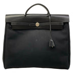 Hermes Handbag Herbag MM Black Leather
