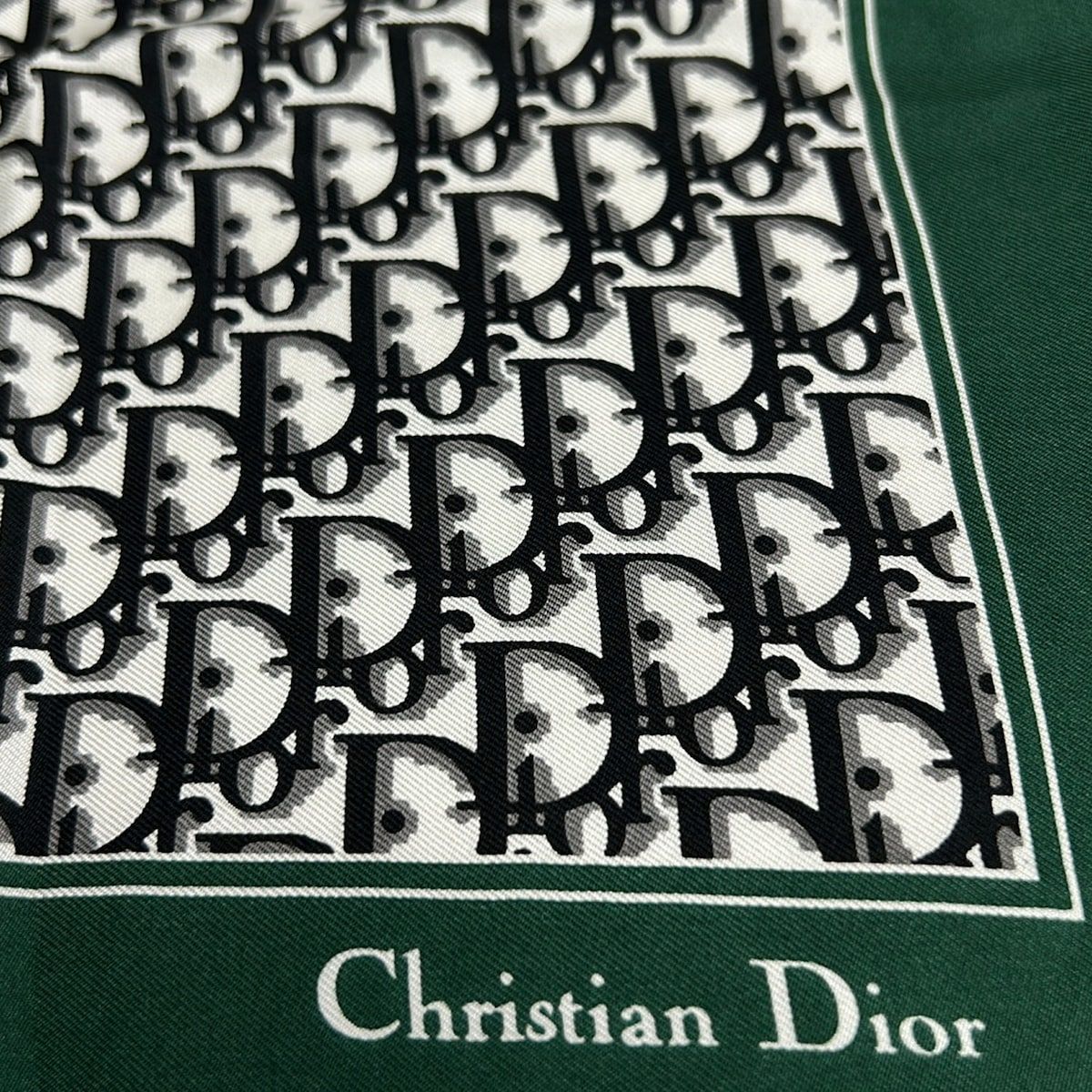 Dior Scarf Green Black Multi Trotter — view 4