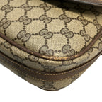 Gucci Shoulder Bag Vintage GG Pattern Beige Dark Brown Leather — view 6