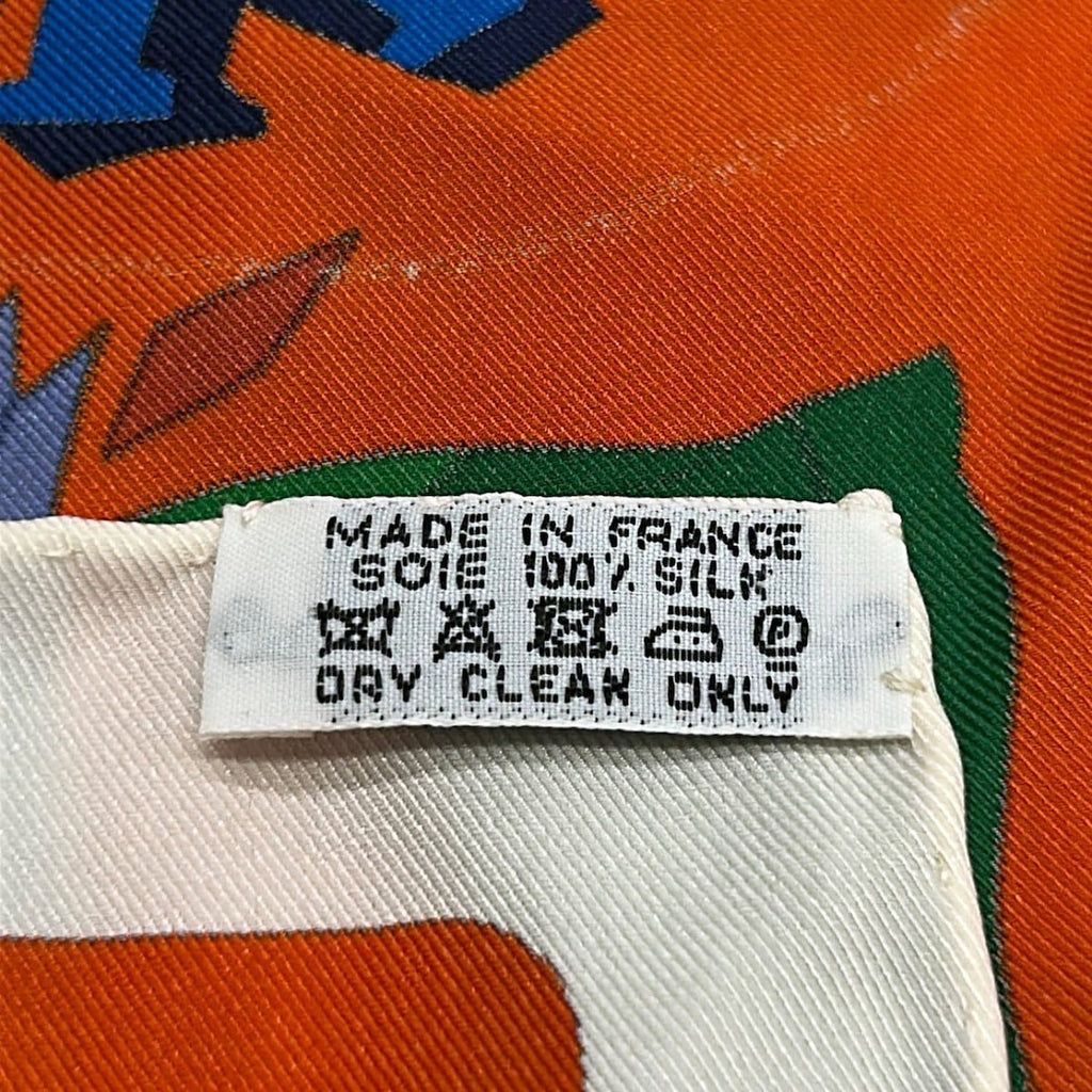Hermes Scarf Carre 70 Orange Green Multi Un Week End Dans L'espace — view 3