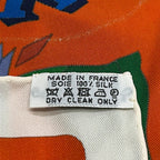 Hermes Scarf Carre 70 Orange Green Multi Un Week End Dans L'espace — view 3