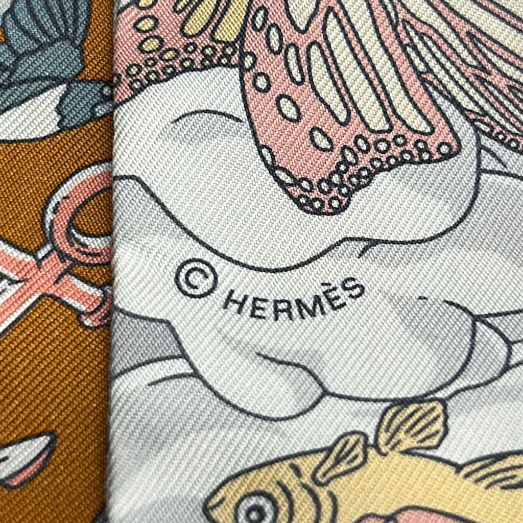 Hermes Scarf Twilly Orange White Multi Ribbon Sur Mon Nuage — view 2