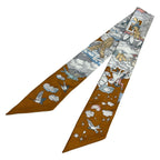 Hermes Scarf Twilly Orange White Multi Ribbon Sur Mon Nuage — view 4