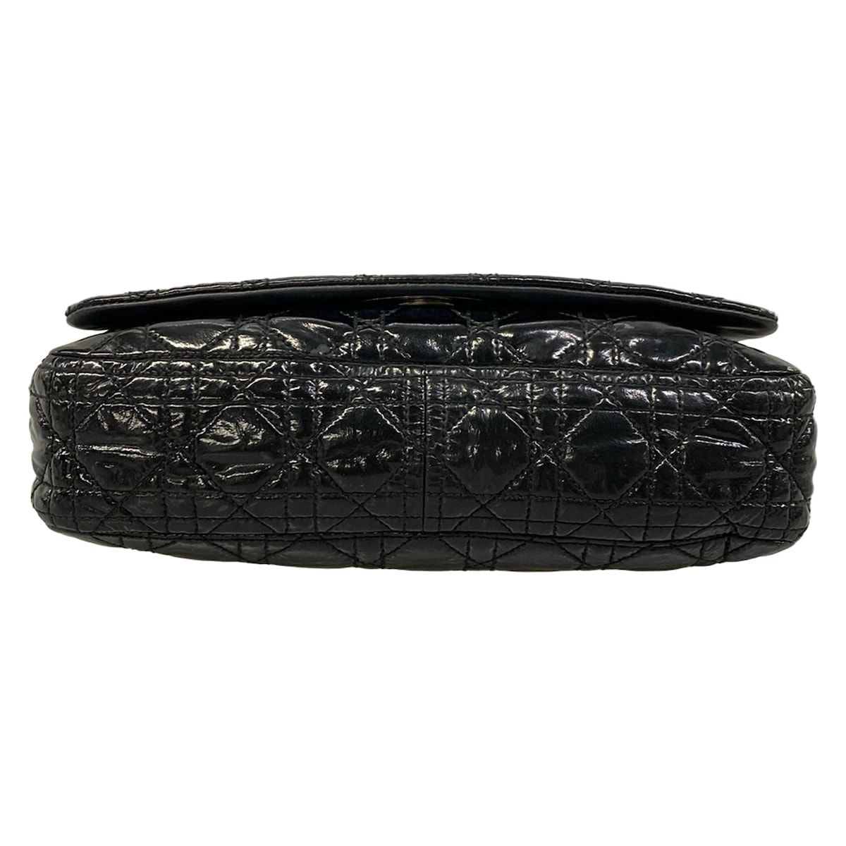 Dior Shoulder Bag Cannage Stitch Black Chain Silver Leather — view 5