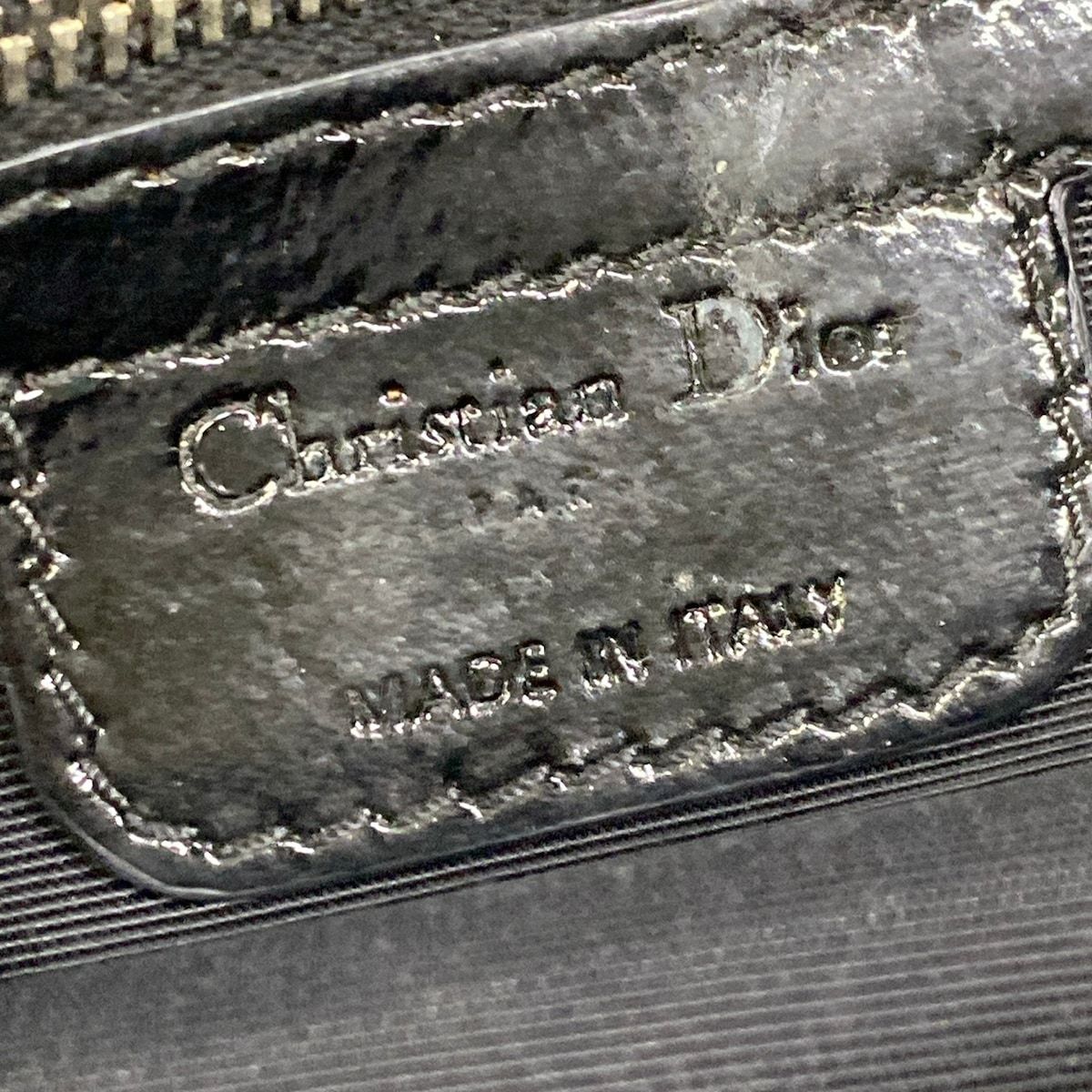 Dior Shoulder Bag Cannage Stitch Black Chain Silver Leather — view 8