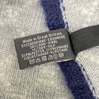 Chanel Scarf Ivory Gray Navy Reversible CC Logo Quilted Bicolor Wool Silk — view 3