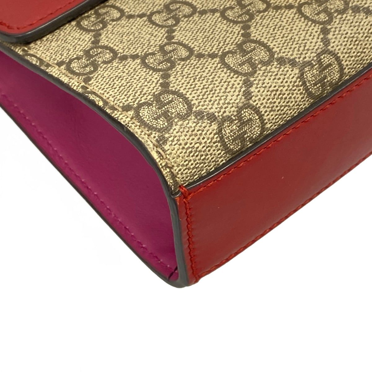 Gucci Shoulder Bag GG Supreme Box Beige Red Leather — view 6