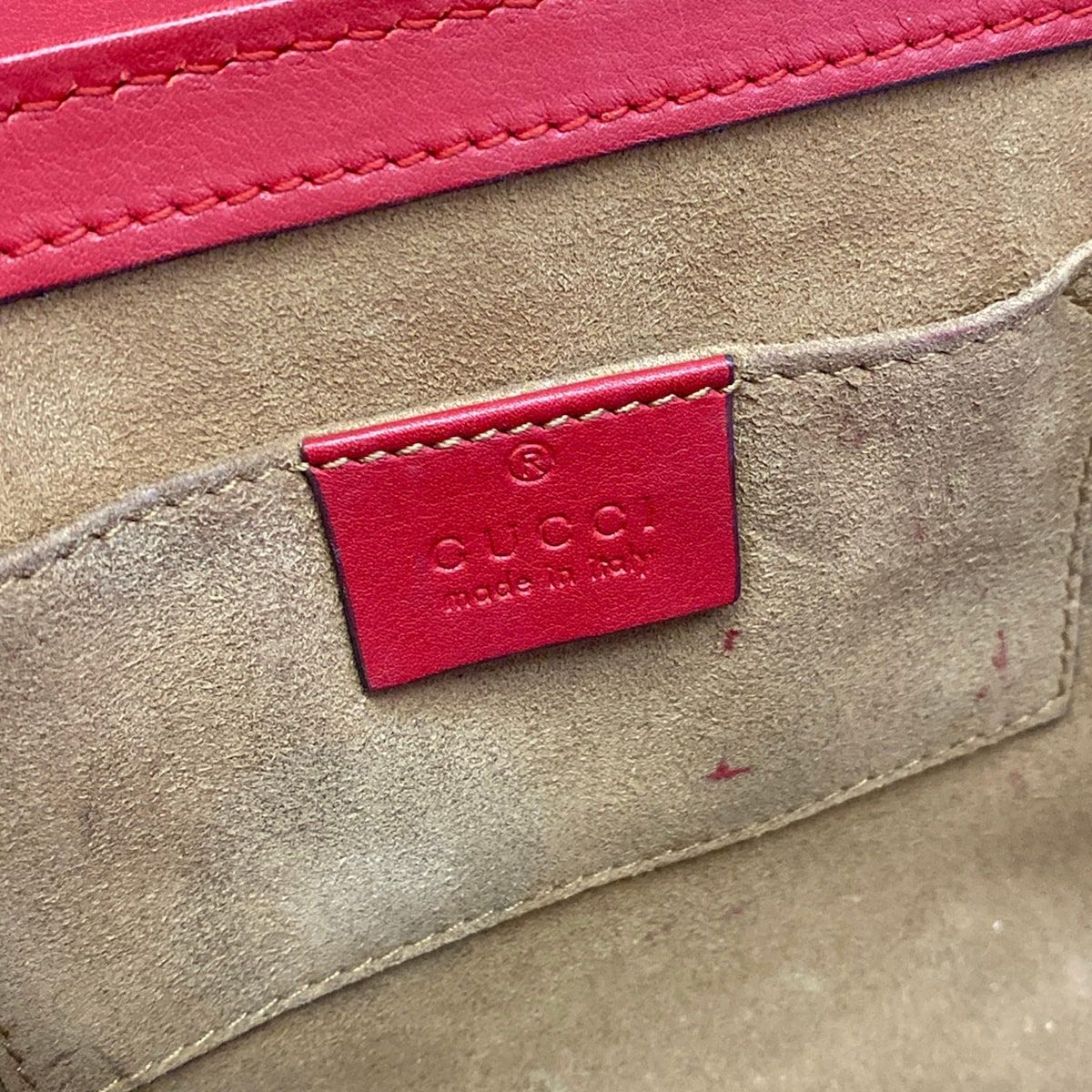 Gucci Shoulder Bag GG Supreme Box Beige Red Leather — view 7