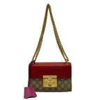 Gucci Shoulder Bag GG Supreme Box Beige Red Leather
