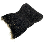 Saint Laurent Paris Shawl Black Gold Wool Scarf