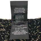 Saint Laurent Paris Shawl Black Gold Wool Scarf — view 3