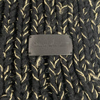 Saint Laurent Paris Shawl Black Gold Wool Scarf — view 2